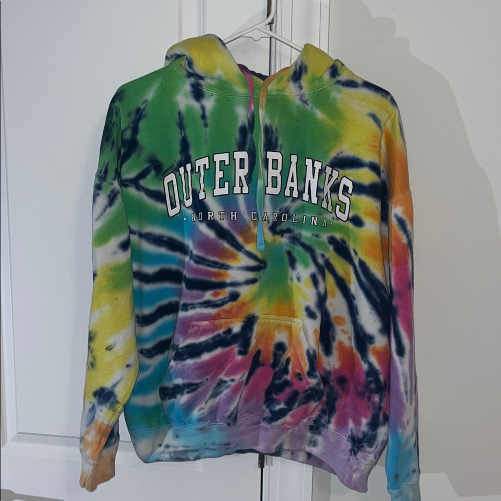 outer banks North Carolina OBX ocracoke Tie Dye Hippie hoodie hooded Sweatshirt